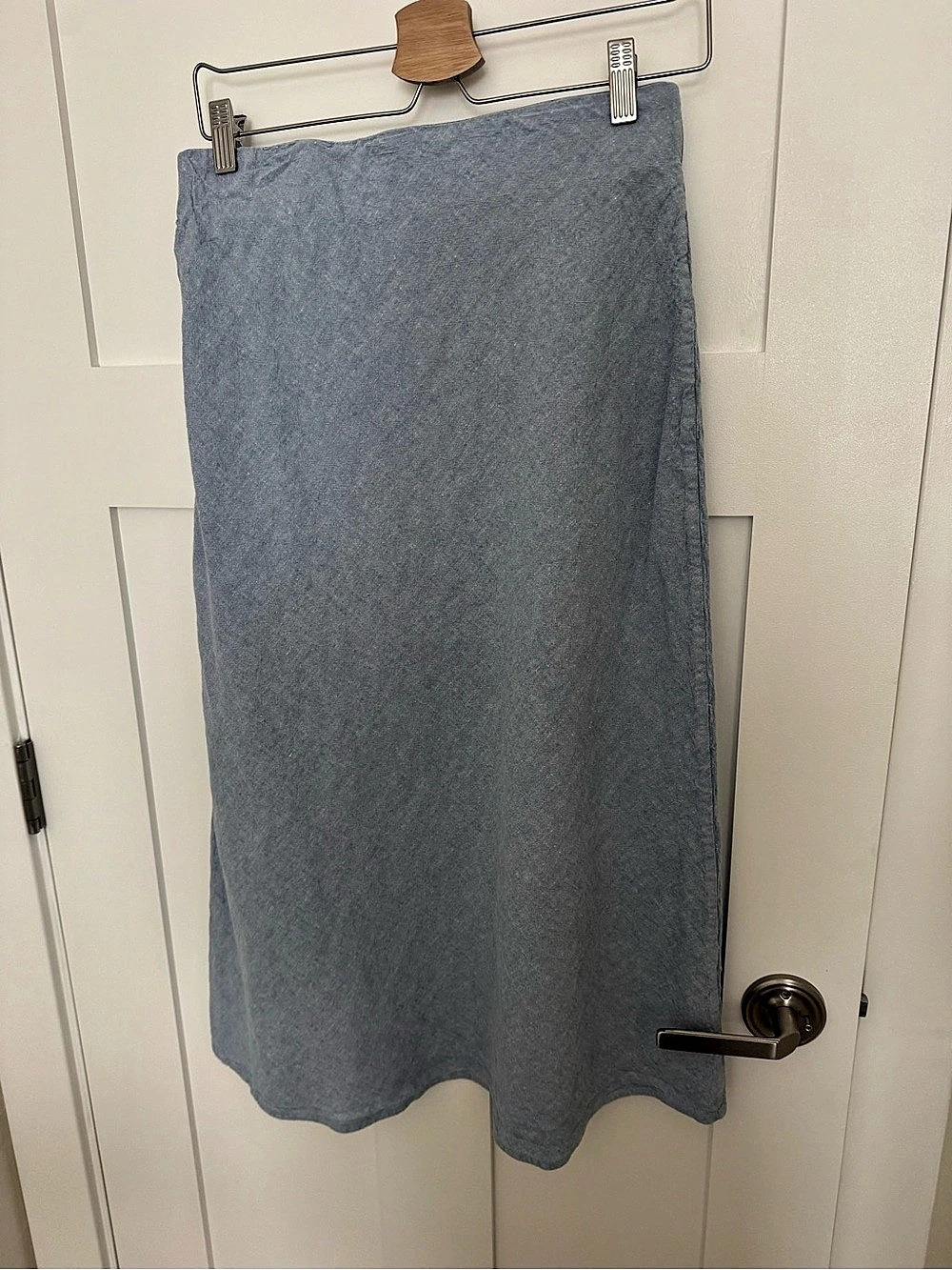 Gap Maxi Slip Skirt Linen Blend in Blue Size Medium